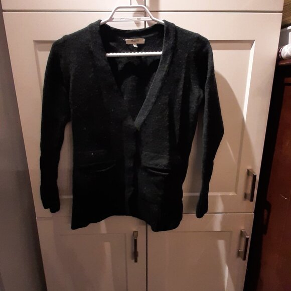 Madewell Button Up 100% Merino Wool Cardigan XS Dark Green Price Negotiable - Picture 3 of 8